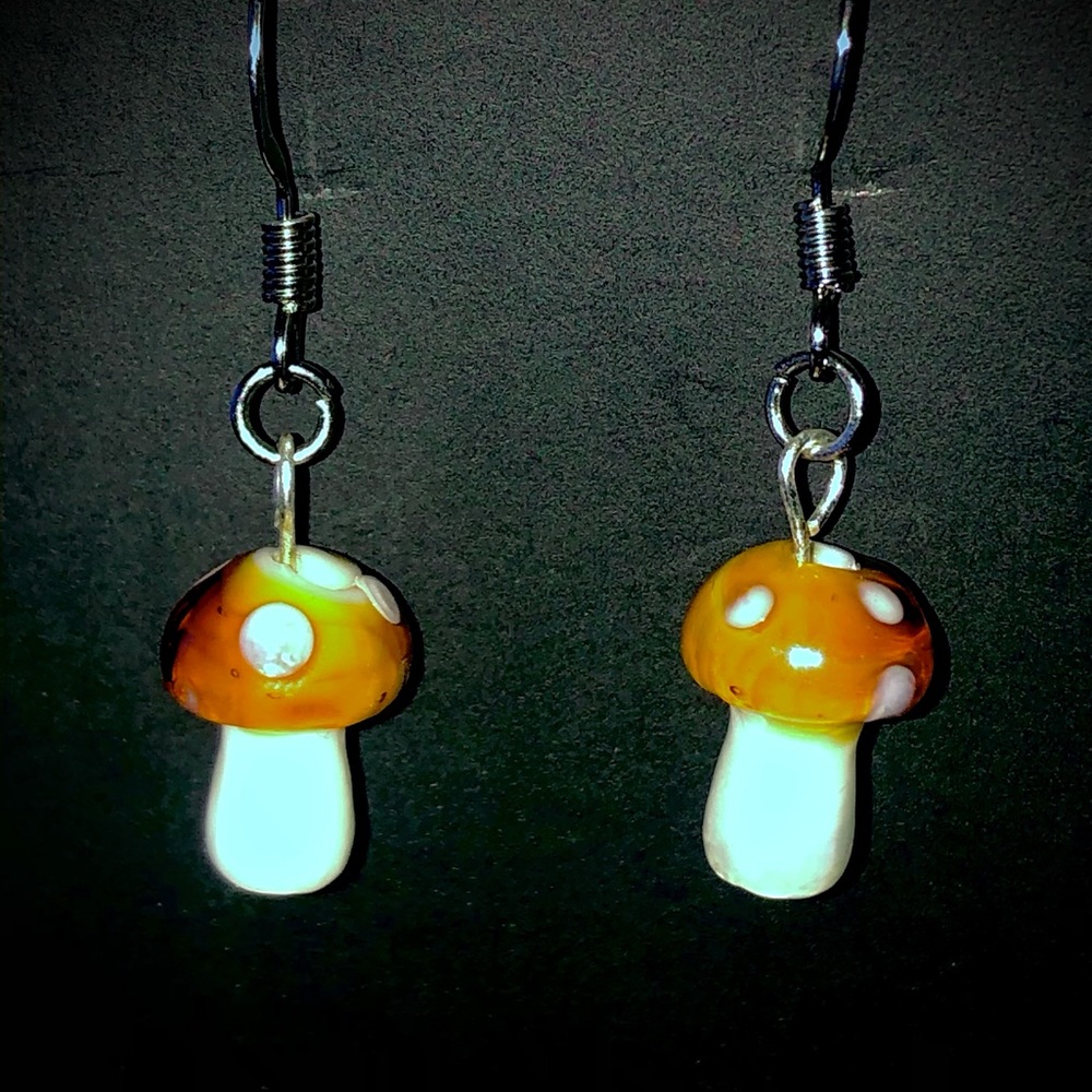 Lil Shroom Earrings, Earthy Jewelry, Cottagecore Aesthetic, Hippie Accessories